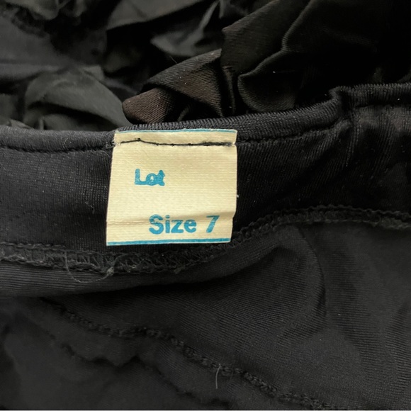 Vintage black ruffle bodycon bandage dress midi cocktail party frilly tiered - Picture 6 of 9